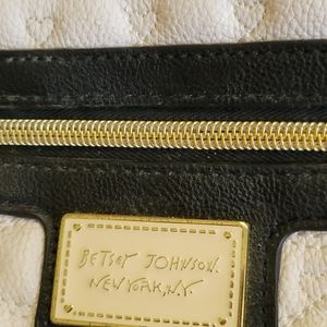 White with black trim large purse